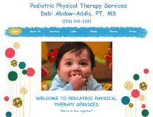 Tablet Screenshot of pediatric-physicaltherapyservices.com